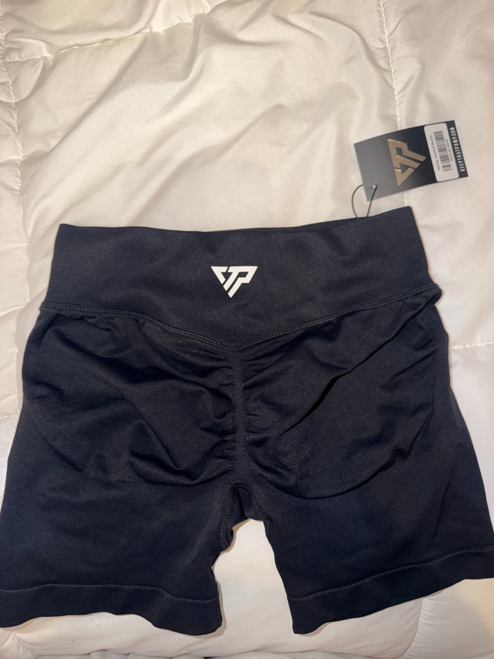 Black Recoil Scrunch Shorts from Keepthatpump